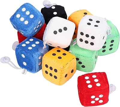 Dés moelleux suspendus pour miroir de voiture, ensemble de 12 dés en peluche