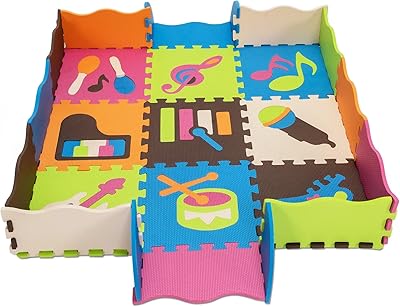 Tapis de jeu emboîtable pour enfants en mousse eva, 22 pièces avec motifs