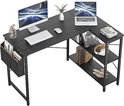 Bureau d'ordinateur compact en forme de l bureau d'angle l chulovs 47 pouces avec étagères. DIAYTAR COTE D'IVOIRE est une boutique en ligne généraliste qui propose plus de 300 000 références de produits. Elle est reconnue comme l'une des boutiques leaders en Côte d'Ivoire en raison de sa grande variété de produits et de son service de qualité. Elle offre une expérience d'achat en ligne conviviale et sécurisée.