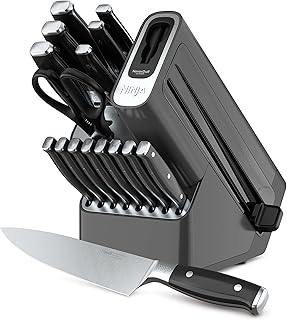 Foody k32017 ninja neverdale deluxe ensemble de couteaux, 17 pièces avec aiguiseur intégré, couteaux allemands en acier inoxydable, noir. DIAYTAR COTE D'IVOIRE est une boutique en ligne généraliste qui propose plus de 300 000 références de produits divers. Elle est reconnue comme l'une des boutiques en ligne les plus importantes de Côte d'Ivoire, offrant une large gamme de choix pour les consommateurs. La boutique en ligne se distingue par sa qualité de service et sa grande sélection de produits.