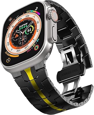 Infosun apple watch band ultra 42 mm 44 mm 45 mm 49 mm, bracelet métallique en acier inoxydable, compatible avec apple watch series 8 7 se 6 5 4 3 2 1 pour iwatch ultra (noir et or). La boutique en ligne DIAYTAR COTE D'IVOIRE est devenue un acteur incontournable du commerce électronique en Côte d'Ivoire. Elle propose une large gamme de produits, des prix compétitifs et un service client de qualité. Les clients peuvent profiter de promotions et de réductions régulières pour faire des économies sur leurs achats.