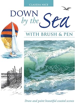 Au bord de la mer avec un pinceau et un stylo : dessinez