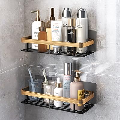 U-home lot de 2 étagères de salle de bain sans perçage support