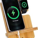 Le support de station de chargement en bambou murim design, support organisateur