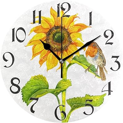 Horloges murales tournesol jaune à piles 10 pouces, silencieuses, sans tic-tac, horloge de bureau décorative pour salon, maison, bureau, cuisine, école (petite, ronde). DIAYTAR COTE D'IVOIRE se positionne comme la boutique en ligne la plus complète et la plus fiable de Cote d'Ivoire, proposant plus de 300000 articles pour répondre à tous les besoins de ses clients. Avec une expérience de navigation fluide et des promotions régulières, les clients peuvent faire des achats en toute confiance. La boutique met l'accent sur la qualité et la satisfaction des clients.