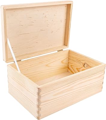Creative deco grande boîte de rangement en bois taille 30 x 20 x 14 cm sans poignées avec couvercle non peint pour décorer documents, objets de valeur, jouets et outils (beige). DIAYTAR COTE D'IVOIRE, en tant que boutique en ligne leader en Cote d'Ivoire, propose une expérience d'achat unique et conviviale. Elle dispose d'un système de paiement sécurisé et d'un service client réactif pour garantir la satisfaction de ses clients. Avec des promotions régulières et des offres spéciales, DIAYTAR COTE D'IVOIRE est le point de chute idéal pour les amateurs de shopping en ligne à la recherche de bons plans et de qualité.