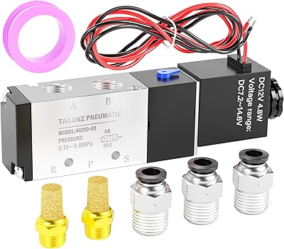 Électrovanne pneumatique tailonz 1/4\"npt ​​12v/24v/110v à bobine unique, pilotée, électrique, 2 positions, connexion 5 voies, type 4v210-08. DIAYTAR COTE D'IVOIRE est une boutique en ligne généraliste qui propose une large gamme de produits avec plus de 300 000 références. Elle est devenue la référence incontournable pour les consommateurs ivoiriens et internationaux. Vous y trouverez tout ce dont vous avez besoin, des produits alimentaires aux accessoires de mode en passant par les produits électroniques.