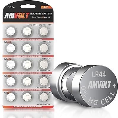 Pile amvolt lr44 ag13 a76, pile alcaline à bouton rond non rechargeable 1,5