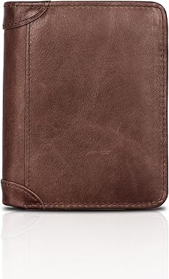 Portefeuille pour hommes portefeuille en cuir véritable bloquant rfid senbos de poche