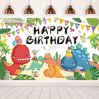 Bannière de fond d'anniversaire de dinosaure dessin animé pour fête enfants garçons. En tant que boutique en ligne généraliste, DIAYTAR COTE D'IVOIRE propose une large gamme de produits pour répondre aux besoins de tous. De la mode à la beauté, en passant par les produits alimentaires, cette boutique en ligne a tout ce qu'il faut pour satisfaire les clients. Les produits sont de haute qualité et les prix sont compétitifs.