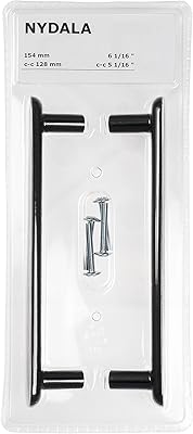 Poignées d'armoire de cuisine ikea nedala, noires, 154 mm, 004.496.36 - lot