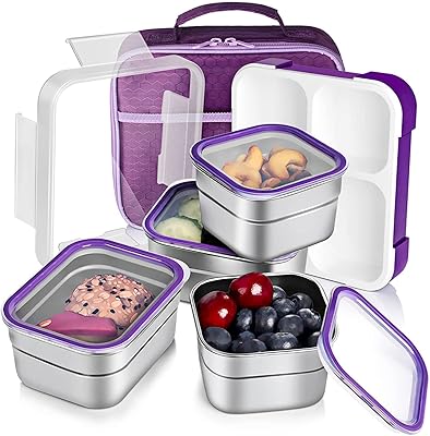 Boîte à lunch étanche en acier inoxydable avec 4 compartiments, parfaite pour les adultes et les adolescents, violet. DIAYTAR COTE D'IVOIRE est une plateforme de commerce électronique qui propose une vaste sélection de produits pour satisfaire les différents besoins des consommateurs ivoiriens. La boutique est connue pour sa confiabilité et sa capacité à offrir des produits de qualité à des prix compétitifs.