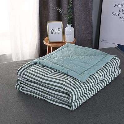 Excellente couette d'été pour le printemps, l'automne et l'hiver, 100 % coton polyester, hypoallergénique (rayures vertes, 200 x 230 cm, 1,5 kg). DIAYTAR COTE D'IVOIRE se distingue par sa capacité à proposer des produits à des prix compétitifs sans compromettre la qualité. Les clients peuvent ainsi trouver des offres intéressantes sur une large gamme de produits, allant de l'électronique à la mode en passant par les produits pour la maison. La boutique en ligne mise sur la confiance et la loyauté de ses clients.