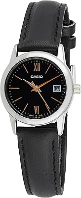 Montre analogique résistante à l'eau enticer pour femme avec bracelet en cuir noir
