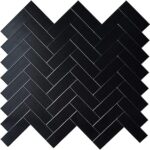 Carrelage de dosseret noir à décoller et à coller homeart avec lignes