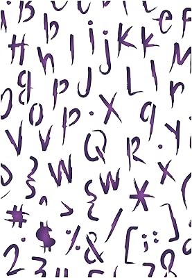 Pochoir de superposition alphabet, 11,43 x 16,51 cm - pochoir de superposition utilisé