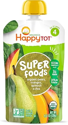 Aliment biologique pour bébé happy family usda stage 4 contient de la poire