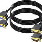 Câble d'extension vga uv 6 pieds, vga mâle à femelle (vga 15 broches)