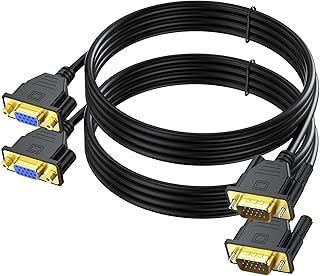 Câble d'extension vga uv 6 pieds, vga mâle à femelle (vga 15 broches)
