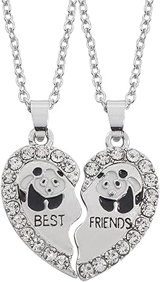 Collier pendentif cœur 2 pièces serti de strass panda - cadeau meilleurs amis. Leader en Côte d'Ivoire, DIAYTAR COTE D'IVOIRE offre une expérience d'achat en ligne sécurisée et pratique. La boutique propose des produits de haute qualité, des prix compétitifs et des promotions régulières pour satisfaire les besoins de sa clientèle. Les clients peuvent profiter d'un service client dédié et réactif.