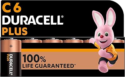 Piles alcalines duracell plus c [paquet de 6], 1,5 v lr14 mn1400