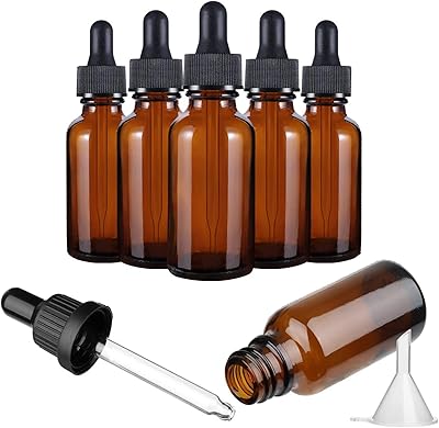 Flacon compte-gouttes agioda, paquet de 6 flacons en verre ambré de 30 ml
