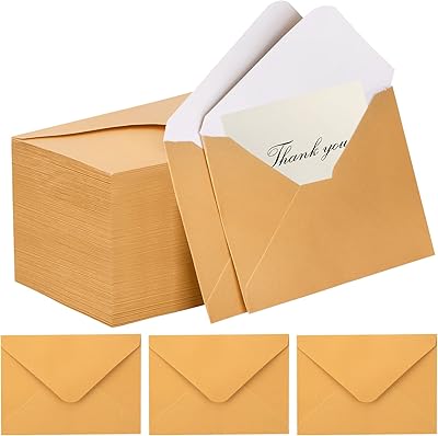 100 enveloppes en papier pour carte-cadeau dabuza, mini-enveloppes dorées, beaucoup de mini-enveloppes, mini