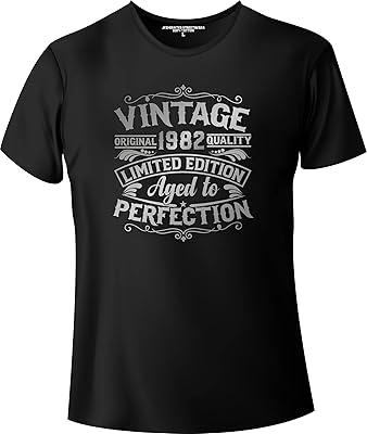 Aged to perfection 1982 - t-shirt d'anniversaire unisexe pour hommes et femmes. DIAYTAR COTE D'IVOIRE est une boutique en ligne généraliste qui propose une large gamme de produits, allant des produits électroniques aux vêtements et accessoires. Avec plus de 300 000 références, elle est devenue l'un des sites de commerce électronique les plus visités de Côte d'Ivoire, offrant une expérience d'achat en ligne fluide et conviviale.