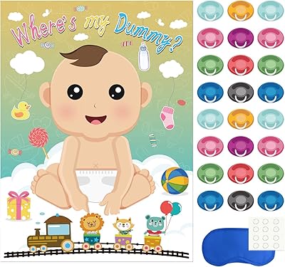 Vibeto baby shower party toys, juegos para baby shower game, épinglez la poupée sur un jouet pour bébé avec 24 autocollants de sucette pour fournitures de fête prénatale. DIAYTAR COTE D'IVOIRE, la boutique en ligne généraliste numéro un en Côte d'Ivoire, propose une large gamme de produits avec plus de 300 000 références. Avec une offre diverse et abordable, cette plateforme répond aux besoins de tous les Ivoiriens. Elle se positionne comme une référence incontournable pour les achats en ligne dans le pays.