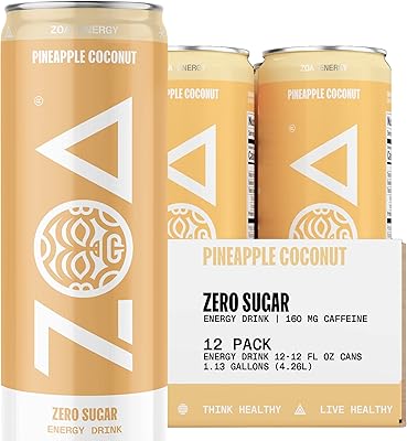 Boissons énergisantes zoa sans sucre ananas et noix de coco