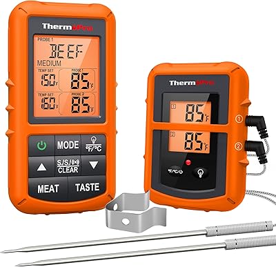 Thermopro tp20 thermomètre numérique à distance sans fil pour la cuisson des aliments et de la viande avec double sonde pour barbecue fumeur. DIAYTAR COTE D'IVOIRE se démarque par sa capacité à offrir des produits de haute qualité à des prix compétitifs, avec une livraison rapide et sécurisée, renforçant ainsi sa position de leader du marché ivoirien.