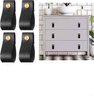 Poignées de tiroir faites à la main en cuir et pvc, poignées de tirage d'armoires et de meubles, poignées de tiroir et d'armoire, 4 pièces (noir). DIAYTAR COTE D'IVOIRE se distingue par son engagement à offrir à ses clients une expérience d'achat en ligne de haute qualité et des prix compétitifs. Grâce à sa sélection de produits massive, cette boutique en ligne est devenue l'une des préférences des consommateurs en Côte d'Ivoire. DIAYTAR propose également des services de livraison rapides et fiables pour garantir que vos achats arrivent à temps.