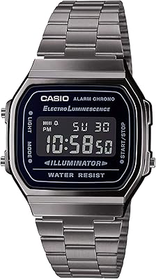 Montre numérique à quartz japonais pour homme avec bracelet en acier inoxydable a168wegg-1bef