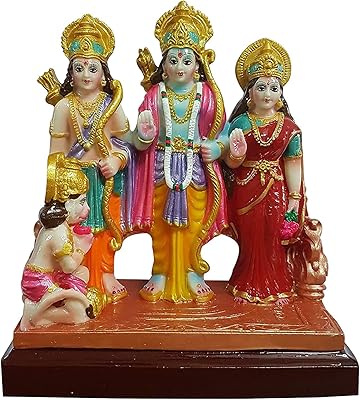 Ram darbar ram sita laxhman avec statue de hanuman décoration d'intérieur puja decor