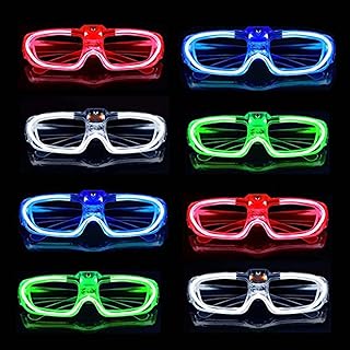 Lunettes lumineuses à led, paquet de 8 lunettes en forme de cœur, cadeaux