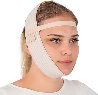 Sangle de menton post-chirurgie, compression faciale, double bande d'enveloppement du menton, exercice