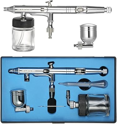 Ensemble d'aérographe double action polyvalent à alimentation latérale andoer