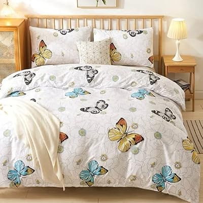 Bass deals luna home parure de lit papillon monarque à motif floral