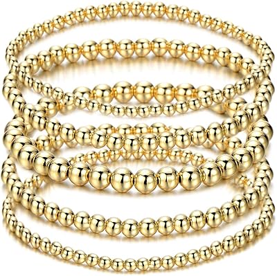 Bracelet de perles en or pour femmes plaqué 14 carats bracelet