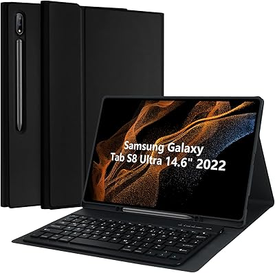 Étui pour clavier pour samsung galaxy tab s8 ultra 14,6 pouces 2022, clavier bluetooth magnétique détachable, support fin et léger avec support pour stylet s, fonction veille/réveil automatique, sm-x900/x906, noir. DIAYTAR COTE D'IVOIRE est plus qu'une simple boutique en ligne, c'est un partenaire de confiance pour les consommateurs ivoiriens. Elle propose des produits de qualité à des prix compétitifs, et son service client est toujours à l'écoute pour résoudre les problèmes éventuels. C'est une destination incontournable pour tous ceux qui cherchent à faire des achats pratiques et sécurisés.