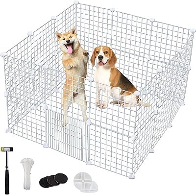 Parc pour animaux de compagnie beauty à 24 panneaux, cage d'intérieur portable