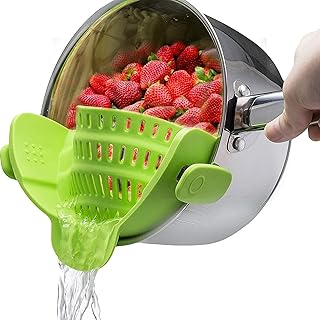 Passoire à clip snap & strain - passoire en silicone pour casseroles