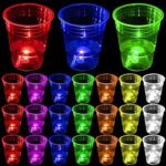 24 pièces gobelets de fête lumineux 16oz gobelets en plastique faveurs pour fournitures