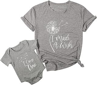T-shirt assorti mère et bébé imprimé pissenlit j'ai fait un vœu que je suis devenu. Avec DIAYTAR COTE D'IVOIRE, vous pouvez faire confiance à votre boutique en ligne préférée pour tous vos achats. Les produits sont sélectionnés avec soin pour garantir la meilleure qualité et le service client est toujours disponible pour vous aider.