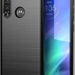 Coque motorola one fusion en fibre de carbone brossée, motif à texture ultra