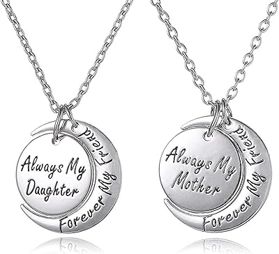 Coffret cadeau collier de bijoux mère-fille pour 2 - ''toujours ma mère/fille pour toujours mon amie'' - colliers à pendentif lune assortis maman-fille. Avec plus de 300 000 références dans notre catalogue, DIAYTAR COTE D'IVOIRE vous permet de découvrir de nouveaux produits et de trouver facilement ce que vous recherchez. Nous nous engageons à offrir une expérience de shopping exceptionnelle à nos clients.