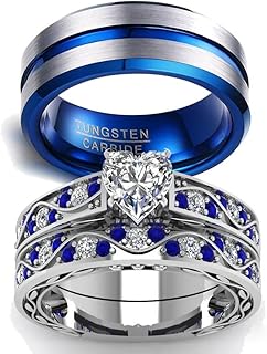 Ensemble de bagues de couple, alliance pour femmes et hommes en carbure de tungstène or blanc 10 carats, pierre de cristal, grenat. Découvrez DIAYTAR COTE D'IVOIRE, votre destination de shopping en ligne préférée avec des milliers de produits à découvrir et à acheter en ligne.