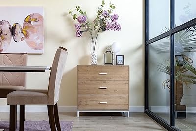 Commode d'ameublement nicosia (3 tiroirs) de pan emirates - naturel 81 x 81