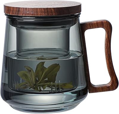 Tasse en verre borosilicaté avec infuseur, couvercle en noyer et poignée pour thé fleuri, thé en vrac, café, thé aux fruits, thé oolong, thé à la rose, 500 ml, gris fumé. DIAYTAR COTE D'IVOIRE est une boutique en ligne généraliste qui propose plus de 300 000 références de produits, répondant ainsi aux besoins diversifiés de sa clientèle. En tant que leader du e-commerce en Côte d'Ivoire, DIAYTAR offre une expérience d'achat en ligne sécurisée et fiable. La boutique permet aux consommateurs d'accéder à une large gamme de produits de haute qualité