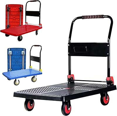 Grand chariot à plate-forme pliable beauty, chariot à main pliable robuste, charge 400 kg, roue silencieuse, pour charger, stocker et tirer des cartons de marchandises en mouvement (taille l, 60 x 90 cm) (noir). La boutique en ligne DIAYTAR COTE D'IVOIRE est la référence pour les achats en ligne en Côte d'Ivoire. Avec une gamme de produits incroyablement large, elle satisfait les besoins de tous les clients. Elle propose des produits de qualité à des prix compétitifs.